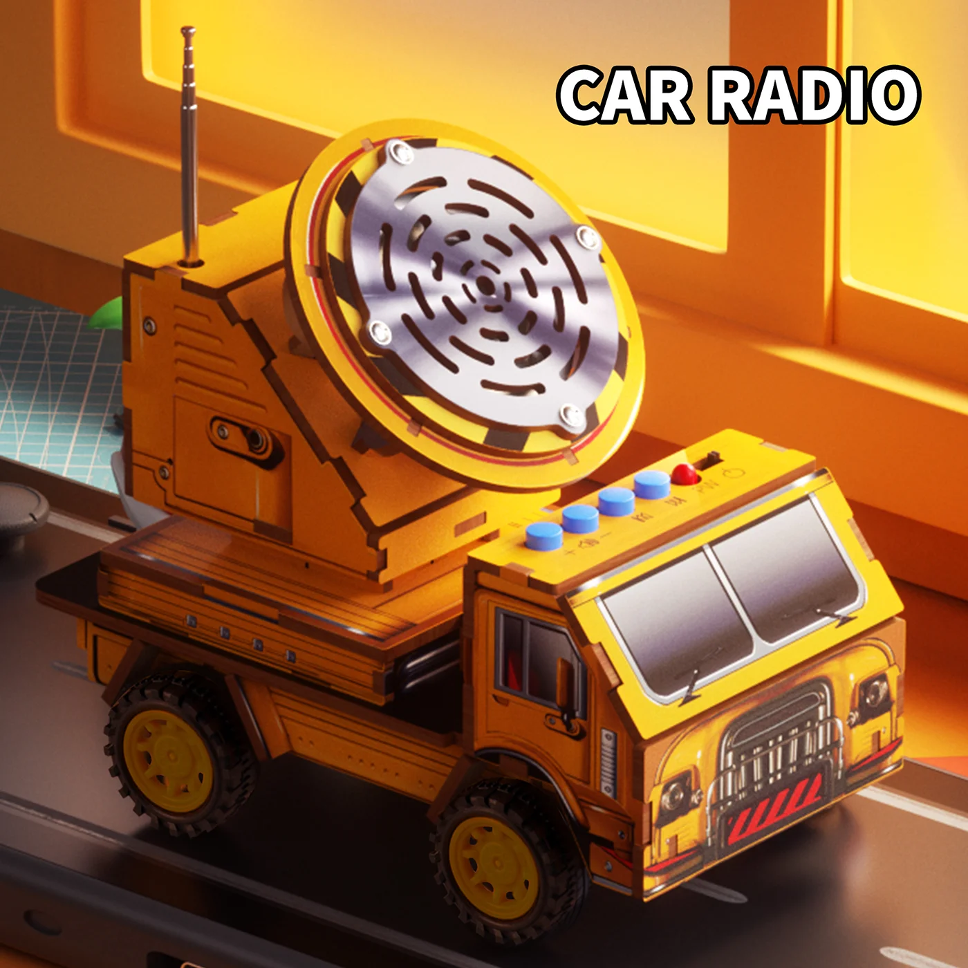 Car-Shaped Wooden Radio (2)