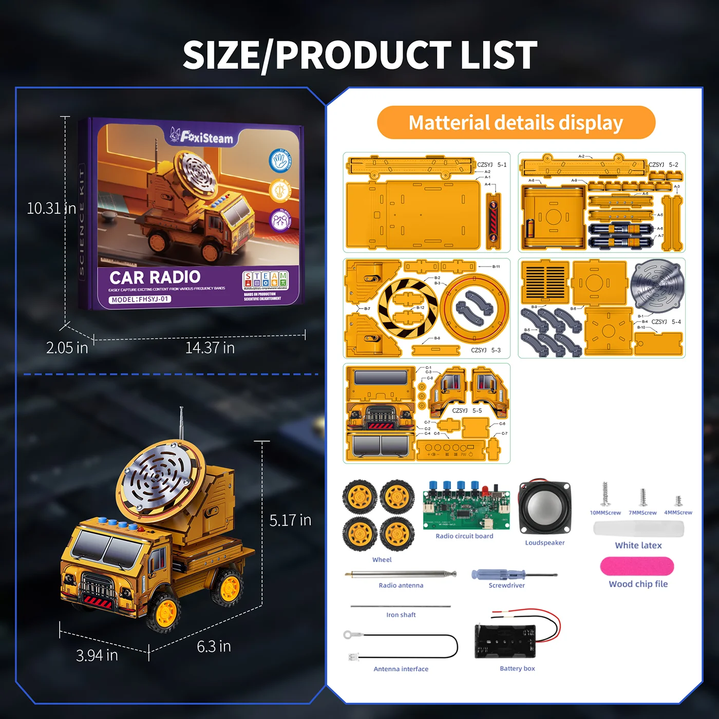 Car-Shaped Wooden Radio (3)