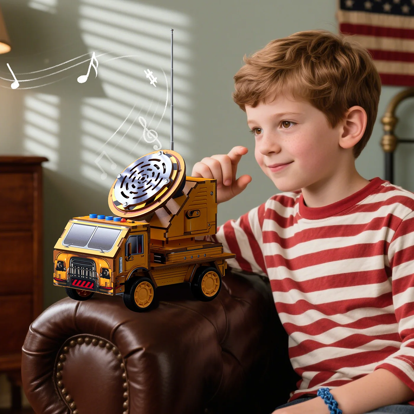 Car-Shaped Wooden Radio (4)