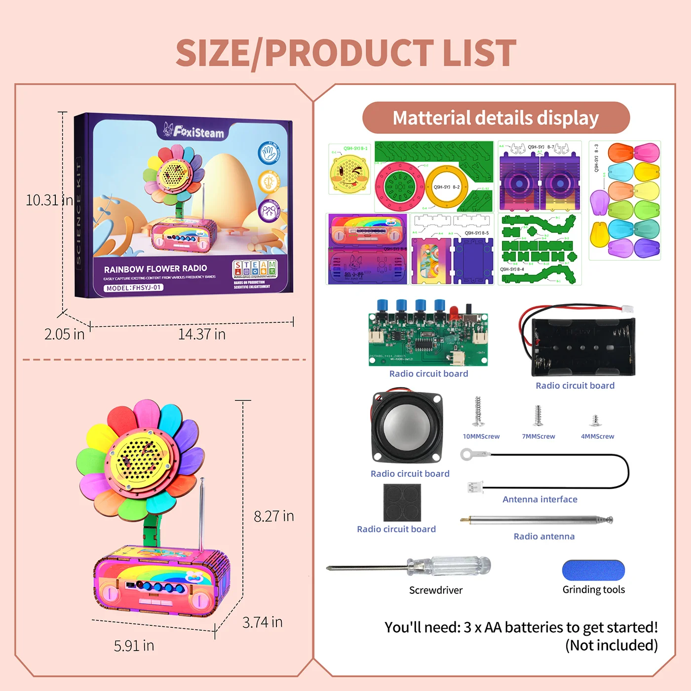 Flower-Shaped Wooden Radio (2)