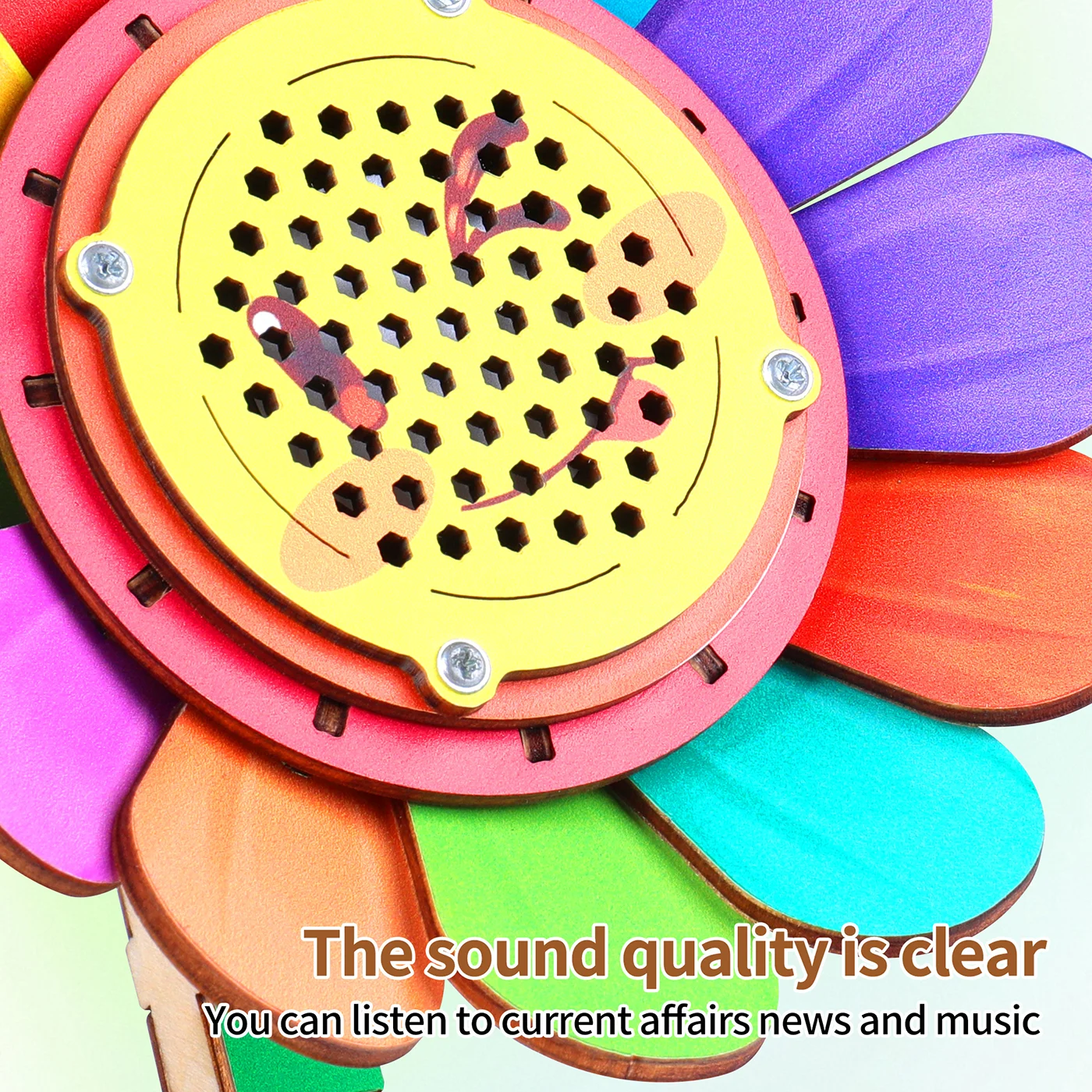 Flower-Shaped Wooden Radio (4)