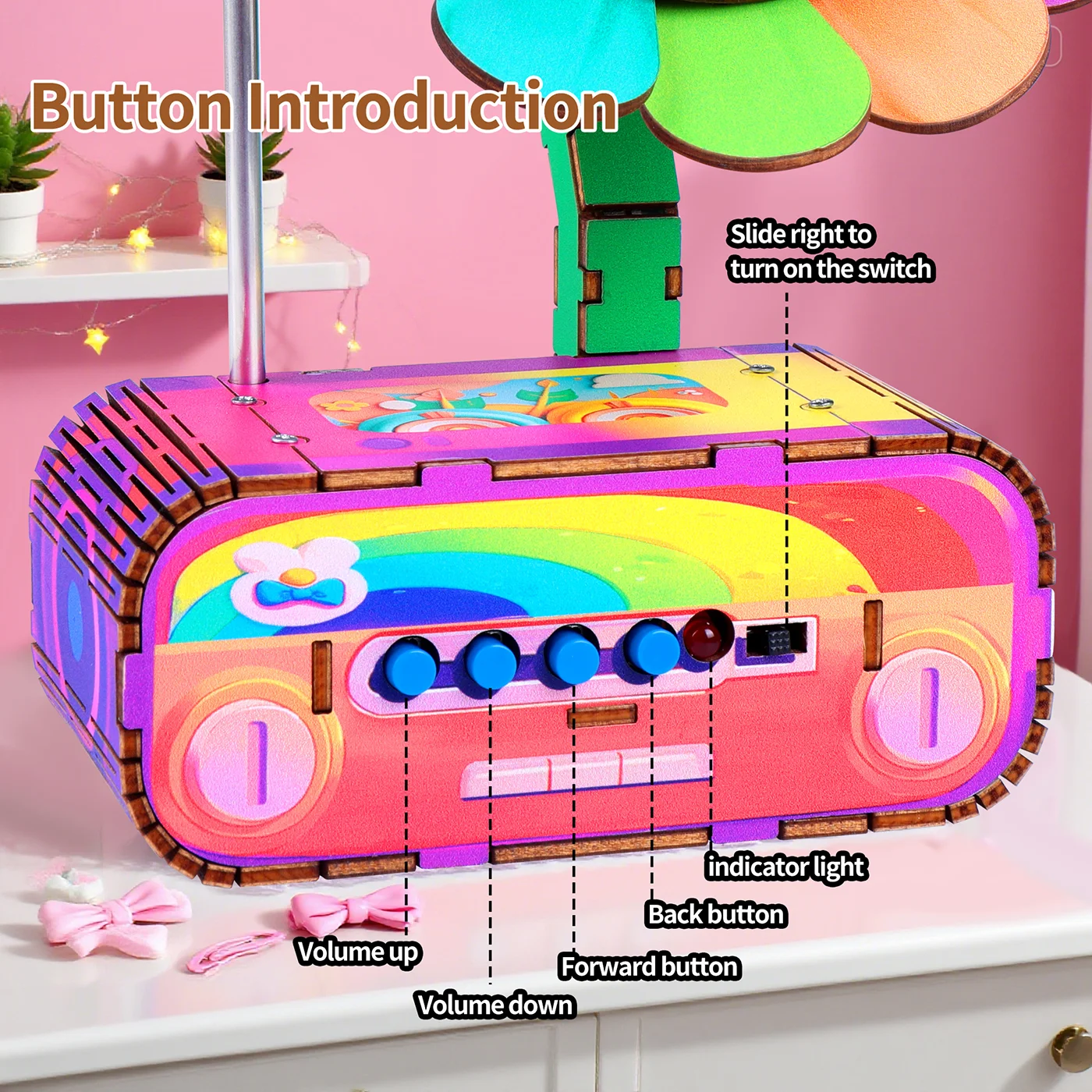 Flower-Shaped Wooden Radio (6)