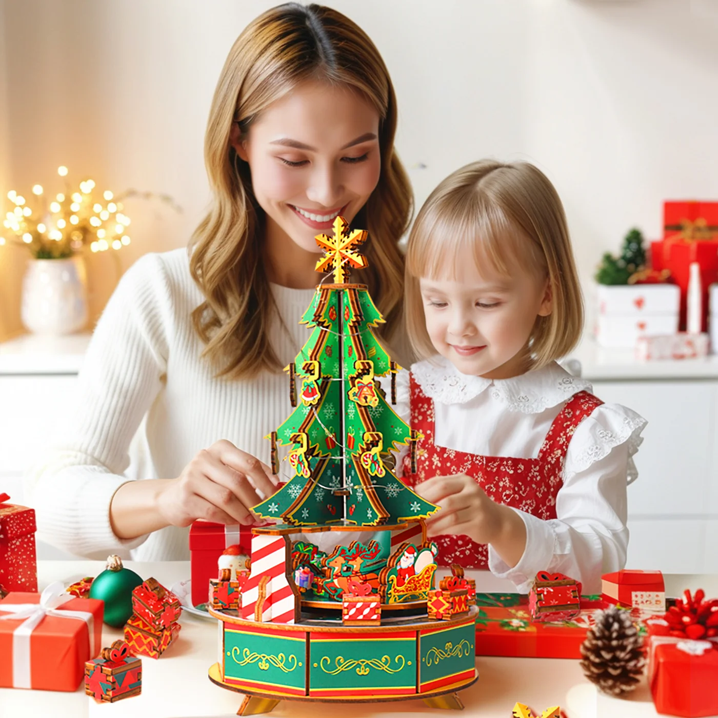 Wooden Christmas Tree Music Box (4)